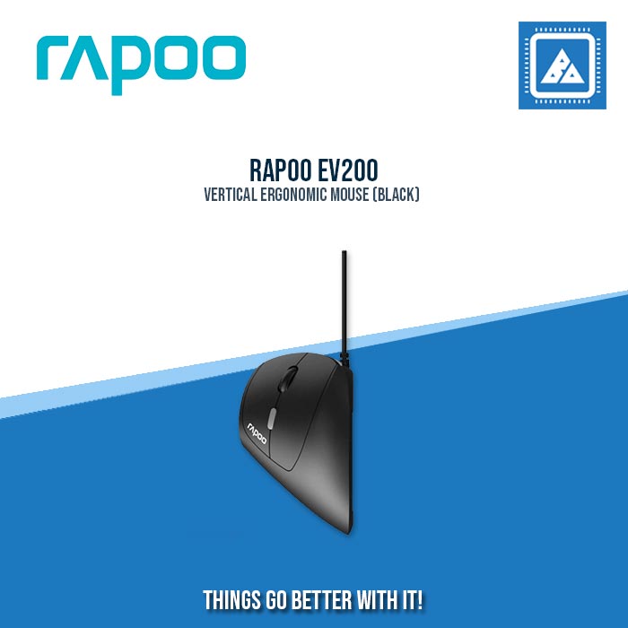 RAPOO EV200 VERTICAL ERGONOMIC MOUSE (BLACK)