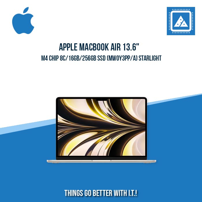 APPLE MACBOOK AIR 13.6" M4 CHIP 8C/16GB/256GB SSD (MW0Y3PP/A) | BEST FOR FREELANCERS LAPTOP