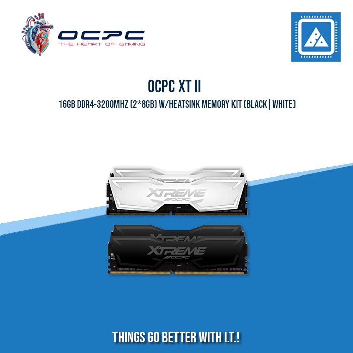 OCPC XT II 16GB DDR4-3200MHZ (2*8GB) W/HEATSINK MEMORY KIT (BLACK