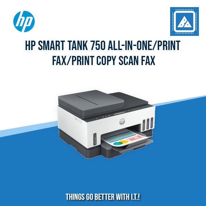 HP SMART TANK 750 ALL-IN-ONE/PRINT COPY SCAN ADF WIRELESS/15PPM BLACK 9PPM COLOR/1200X1200 DPI/3000 PAGES DUTY/USB 2.0 WI-FI BLUETOOTH LE LAN/AUTO DUPLEX/W11H (BLK)