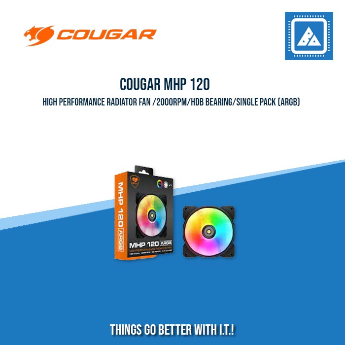 COUGAR MHP 120 HIGH PERFORMANCE RADIATOR FAN /2000RPM/HDB BEARING/SINGLE PACK (ARGB)