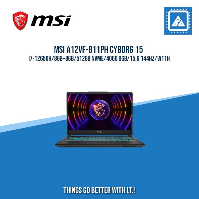 MSI A12VF-811PH CYBORG 15 I7-12650H/8GB+8GB/512GB NVME/4060 8GB | BEST FOR GAMING AND AUTOCAD LAPTOP