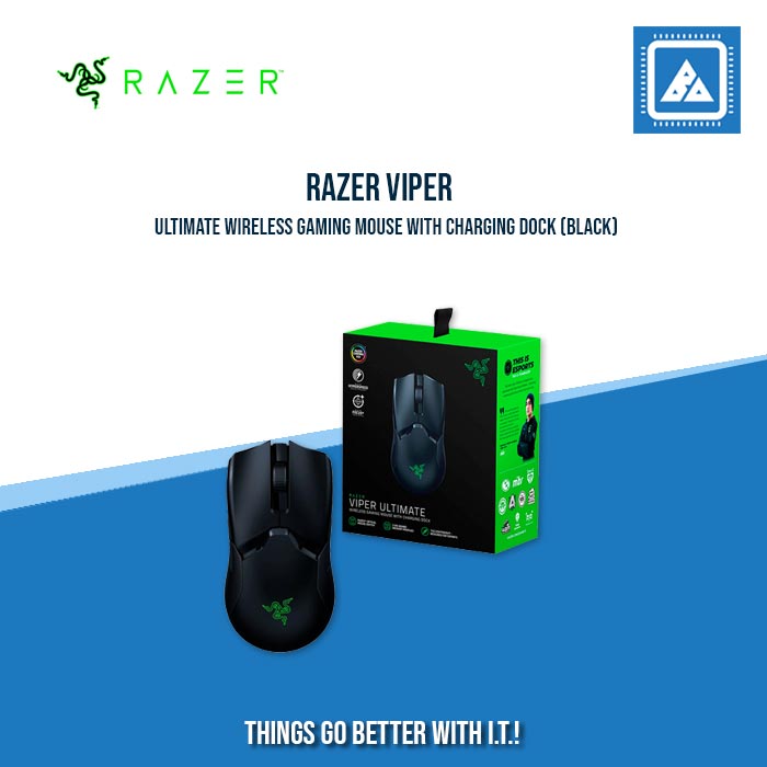 RAZER VIPER ULTIMATE WIRELESS GAMING MOUSE WITH CHARGING DOCK (BLACK)