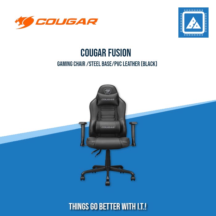 COUGAR FUSION GAMING CHAIR /STEEL BASE/PVC LEATHER – BlueArm