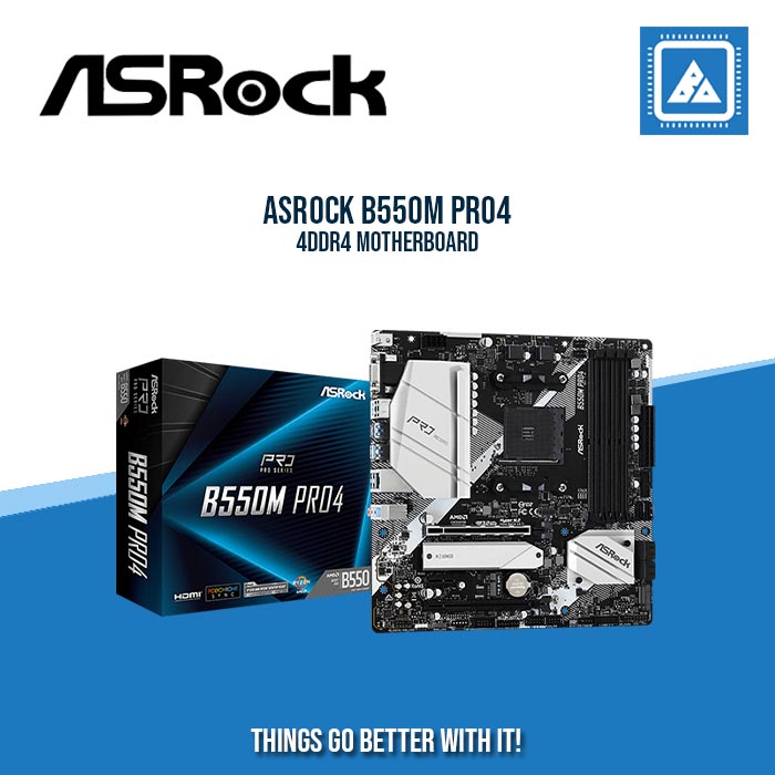 ASRock B550M Pro4 AM4 mATX Desktop Motherboard