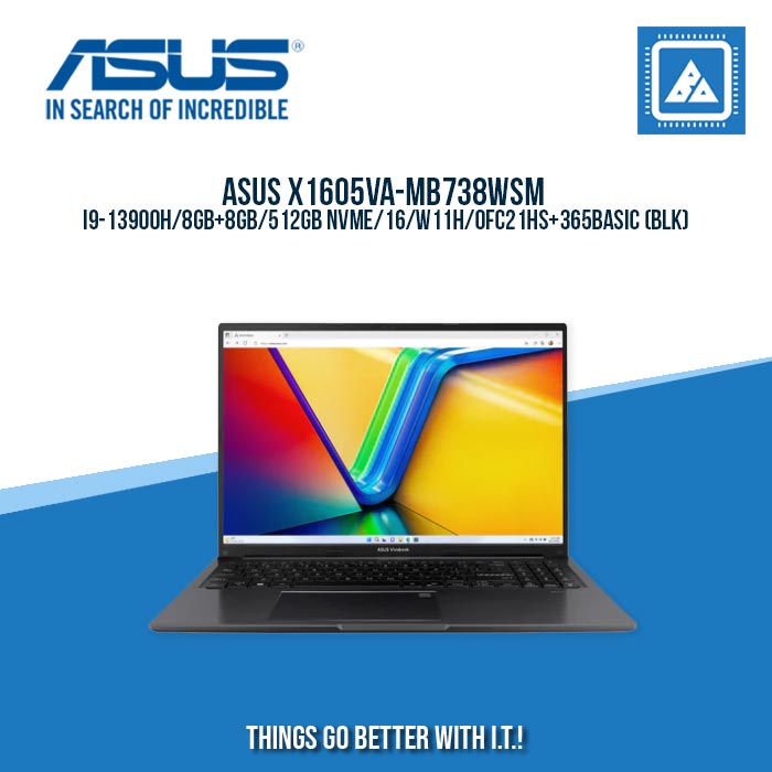 ASUS X1605VA-MB738WSM I9-13900H/8GB+8GB/512GB NVME | BEST FOR RENDERING LAPTOP