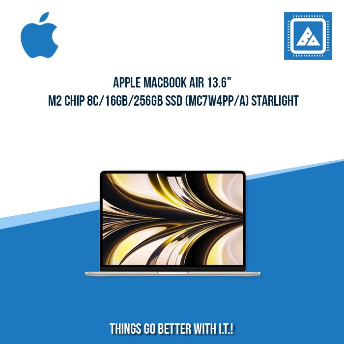 APPLE MACBOOK AIR 13.6" M2 CHIP 8C/16GB/256GB SSD (MC7W4PP/A) STARLIGHT | BEST FOR FREELANCER AND STUDENTS
