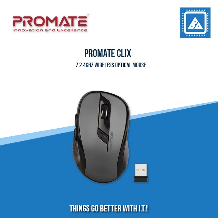 PROMATE CLIX-7 2.4GHZ WIRELESS OPTICAL MOUSE (BLACK | RED)