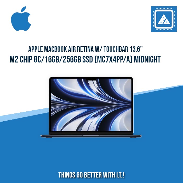 APPLE MACBOOK AIR RETINA W/ TOUCHBAR 13.6" M2 CHIP 8C/16GB/256GB SSD / BEST FOR STUDENTS AND FREELANCERS LAPTOPS