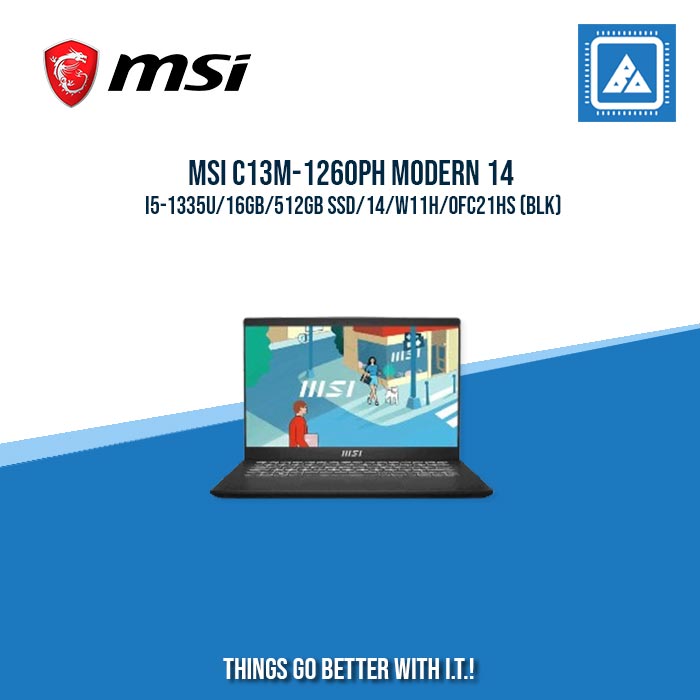 MSI C13M-1260PH MODERN 14 I5-1335U/16GB/512GB SSD/14/W11H | BEST FOR STUDENTS AND FREELANCERS LAPTOP