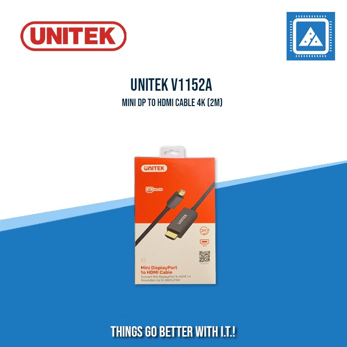UNITEK V1152A MINI DP TO HDMI CABLE 4K (2M)