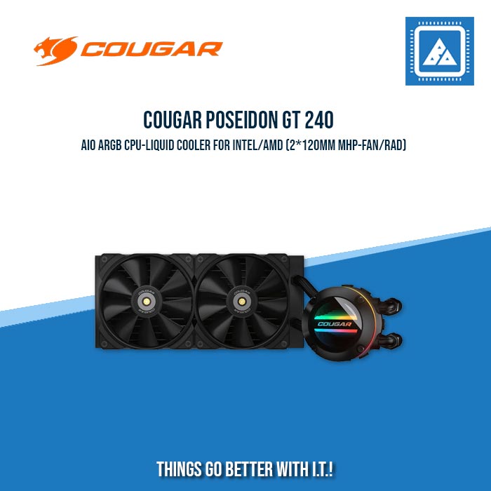 COUGAR POSEIDON GT 240/360 AIO ARGB CPU-LIQUID COOLER FOR INTEL/AMD