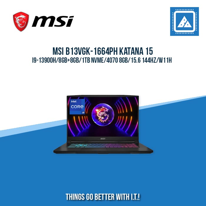 MSI B13VGK-1664PH KATANA 15 I9-13900H/8GB+8GB/1TB NVME/4070 8GB | BEST FOR GAMING AND AUTOCAD LAPTOP