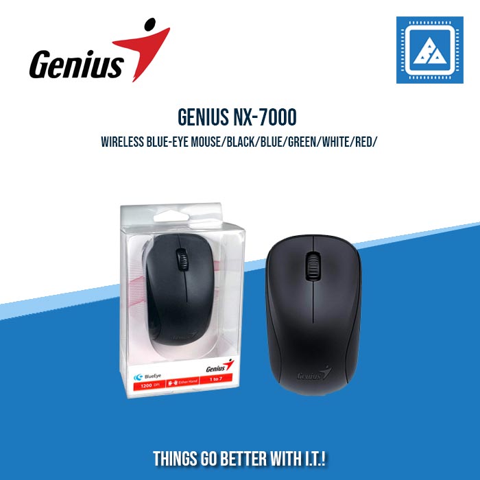 GENIUS NX-7000 WIRELESS BLUE-EYE MOUSE /BLACK/BLUE/GREEN/WHITE/RED