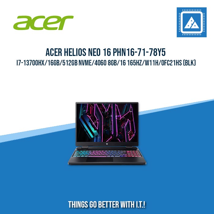 ACER HELIOS NEO 16 PHN16-71-78Y5 I7-13700HX/16GB/512GB NVME/4060 8GB | BEST FOR AUTOCAD AND GAMING LAPTOP