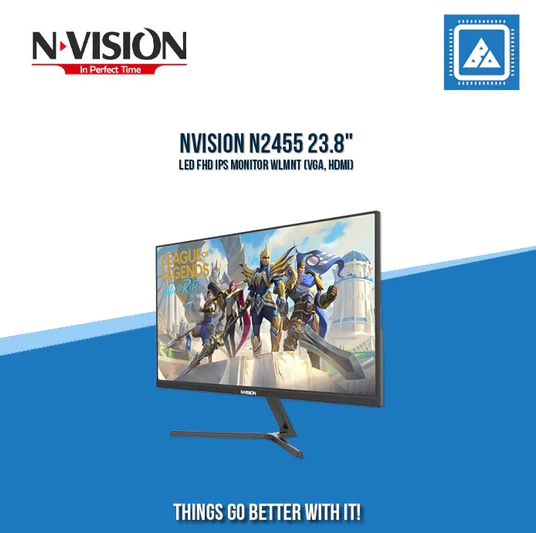 NVISION N2455 23.8" LED FHD IPS MONITOR WLMNT (VGA, HDMI)