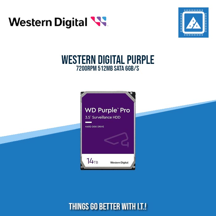 WESTERN DIGITAL 14TB PURPLE 7200RPM 512MB SATA 6GB/S
