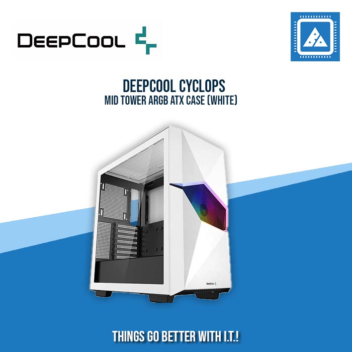 DEEPCOOL CYCLOPS MID TOWER ARGB ATX CASE (WHITE/BLACK)