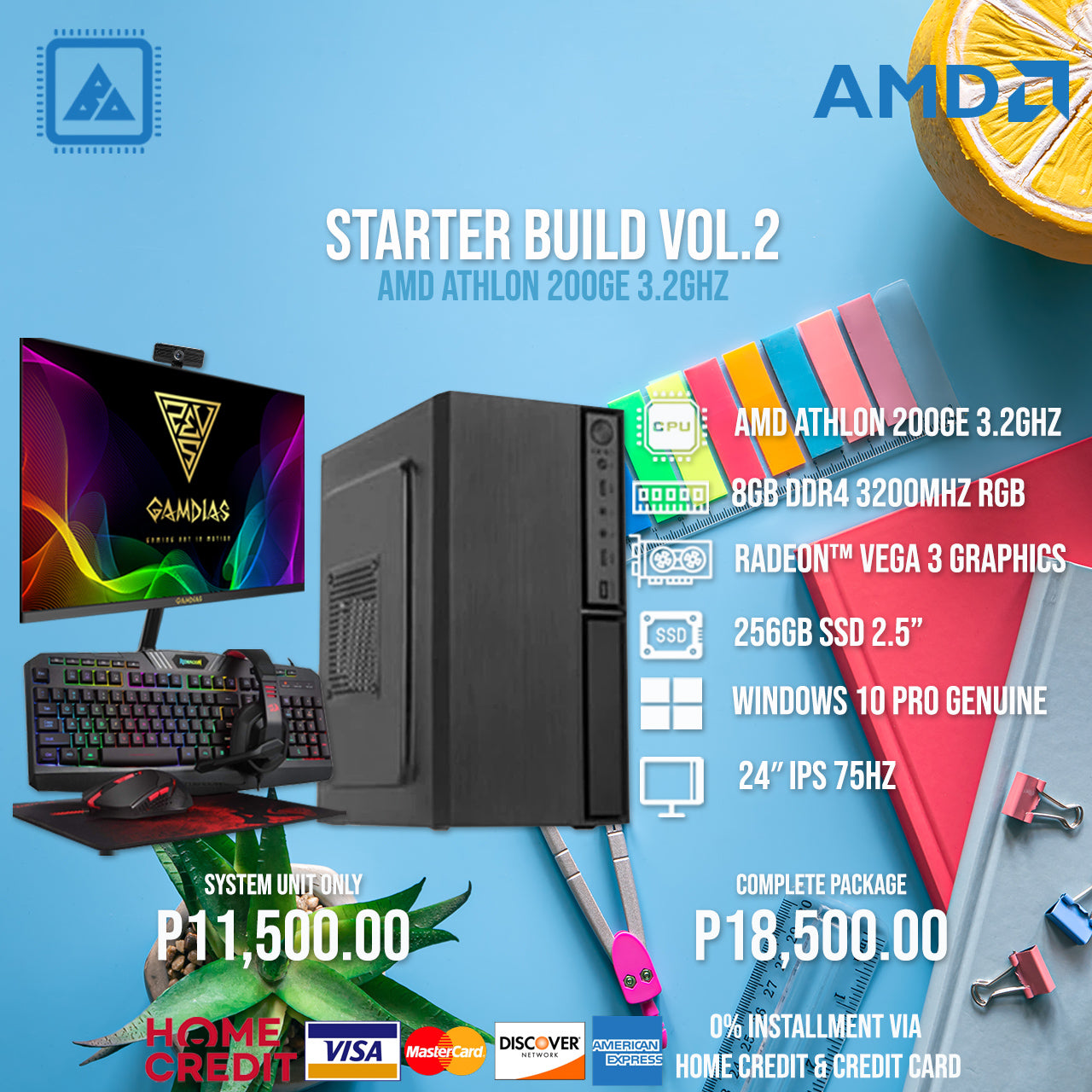 AMD ATHLON 200GE STARTER BUILD V.2