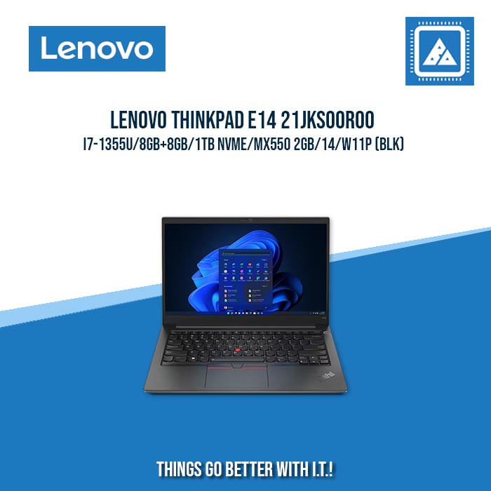 LENOVO THINKPAD E14 21JKS00R00 I7-1355U/8GB+8GB/1TB NVME/MX550 2GB | BEST FOR ENTERPRISES AND CORPORATES LAPTOP