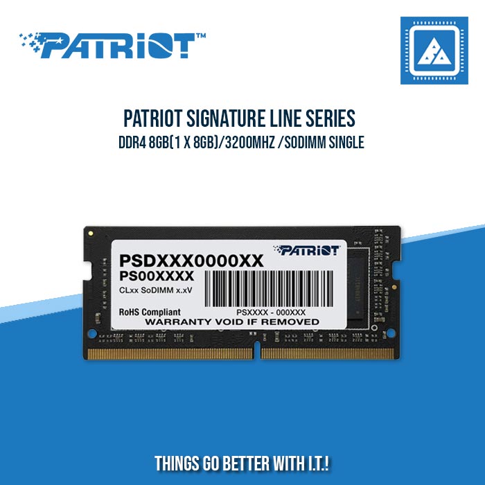 PATRIOT SIGNATURE LINE SERIES DDR4 8GB (1 X 8GB)/3200MHZ/SODIMM SINGLE