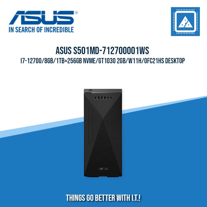 ASUS S501MD-712700001WS I7-12700/8GB/1TB+256GB NVME/GT1030 2GB/W11H/OFC21HS DESKTOP