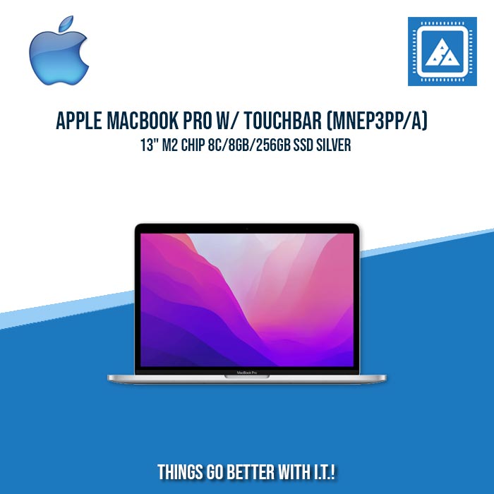 APPLE MACBOOK PRO W/ TOUCHBAR 13" M2 CHIP 8C/8GB/256GB SSD (MNEP3PP/A) SLV | BEST FOR STUDENTS AND FREELANCERS LAPTOP