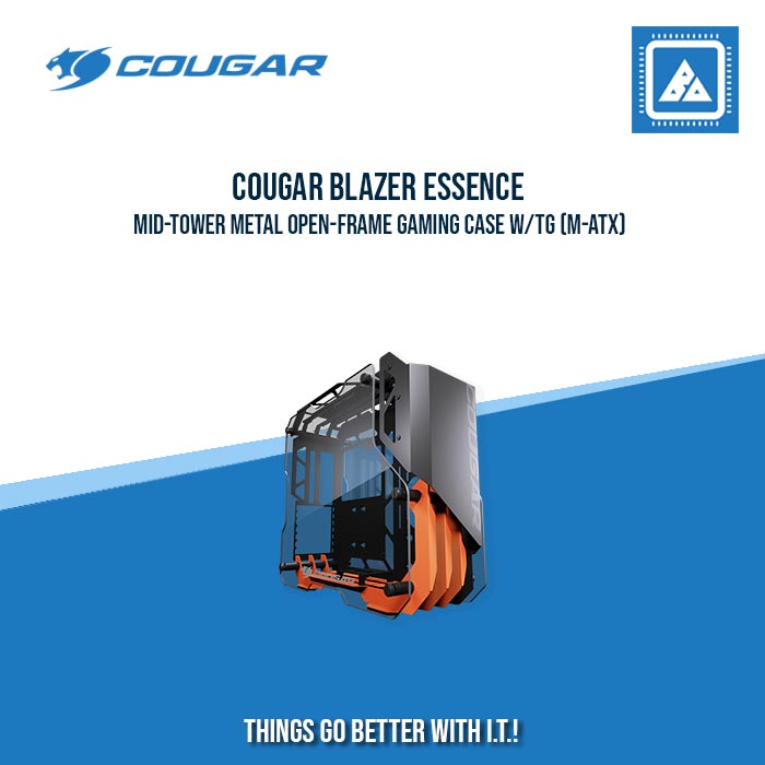 COUGAR BLAZER ESSENCE MID-TOWER METAL OPEN-FRAME GAMING CASE W/TG (M-ATX)