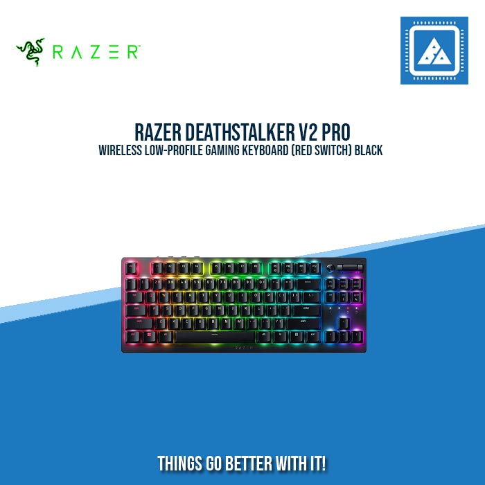 RAZER DEATHSTALKER V2 PRO WIRELESS LOW-PROFILE GAMING KEYBOARD (RED SWITCH) BLACK