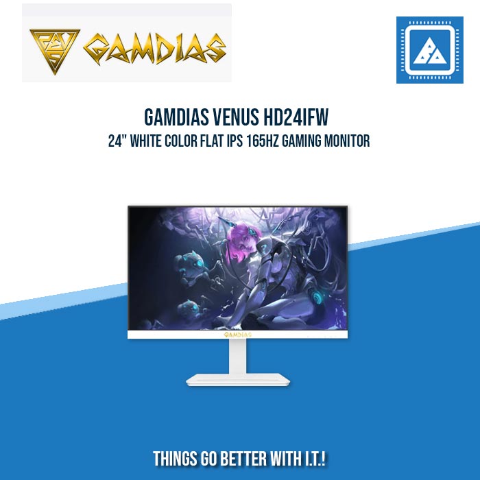 GAMDIAS VENUS HD24IFW 24" FLAT IPS 165HZ GAMING MONITOR (WHITE)
