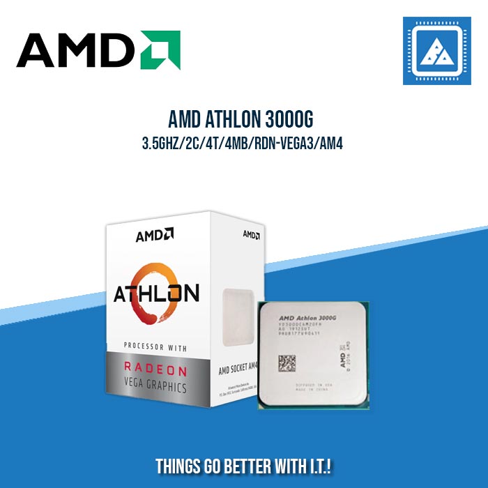 AMD ATHLON 3000G 2C 4T 4MB RDN-VEGA3 AM4 TRAY - Main Image
