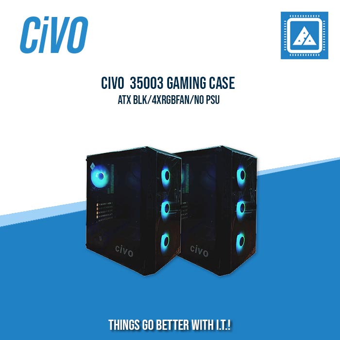 CIVO 35003 GAMING CASE | ATX BLK/4XRGBFAN/NO PSU