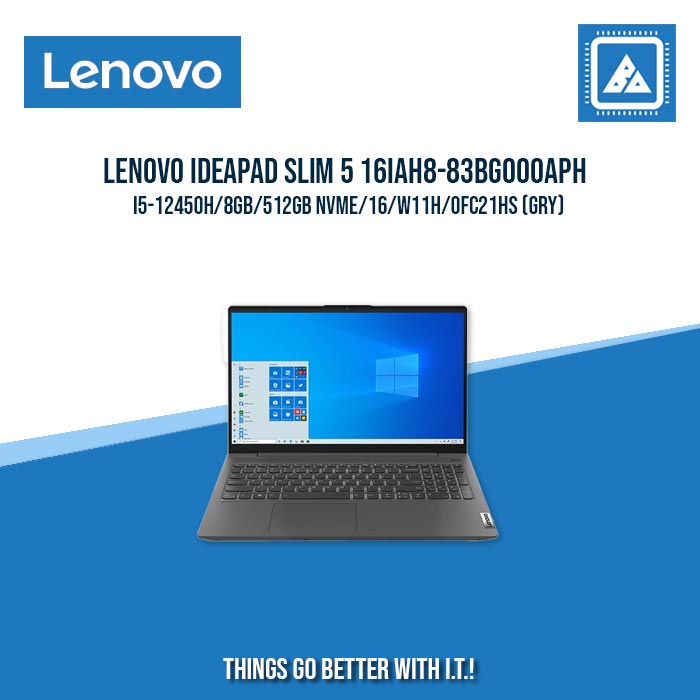 LENOVO IDEAPAD SLIM 5 16IAH8-83BG000APH I5-12450H/8GB/512GB NVME | BEST FOR STUDENTS AND FREELANCERS LAPTOP