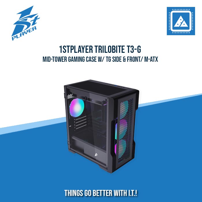 1STPLAYER TRILOBITE T3-G MID-TOWER GAMING CASE W/ TG SIDE & FRONT/ M-ATX