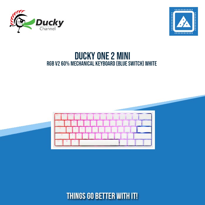 DUCKY ONE 2 MINI RGB V2 60% MECHANICAL KEYBOARD (BLUE SWITCH) WHITE