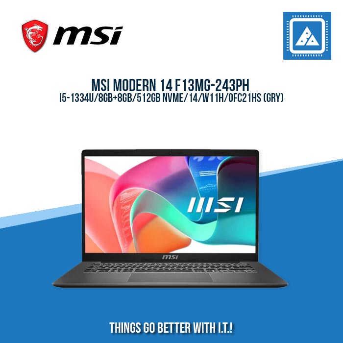 MSI MODERN 14 F13MG-243PH I5-1334U/8GB+8GB/512GB NVME | BEST FOR STUDENTS
