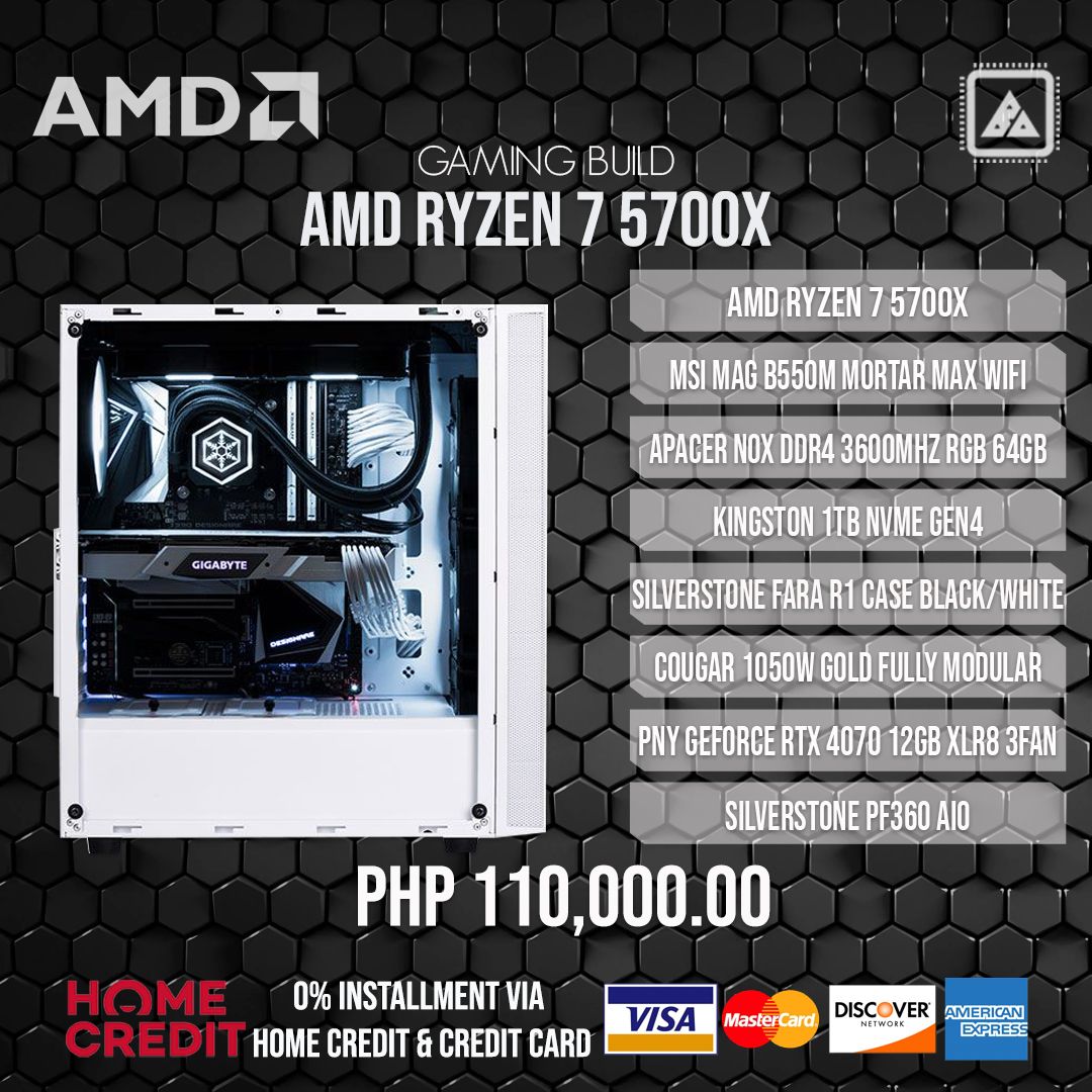 AMD RYZEN 7 5700X with RTX 4070 Gaming Build V.2