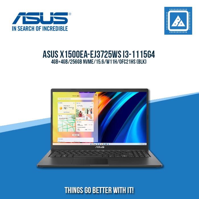 ASUS X1500EA-EJ3725WS I3-1115G4/4GB+4GB/256GB NVME | BEST FOR STUDENTS LAPTOP