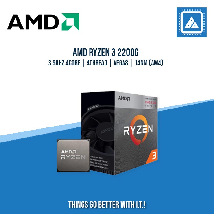 AMD RYZEN 3 2200G 3.5GHZ 4CORE | 4THREAD | VEGA8 | 14NM (AM4)