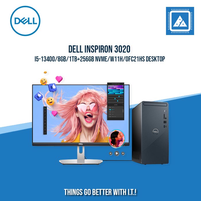 DELL INSPIRON 3020 I5-13400/8GB/1TB+256GB NVME/W11H/OFC21HS