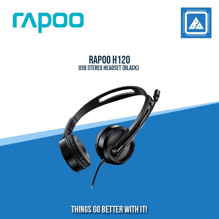 RAPOO H120 USB STEREO HEADSET (BLACK)
