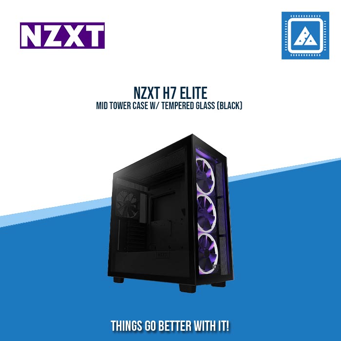 NZXT H7 ELITE MID TOWER CASE W/ TEMPERED GLASS (BLACK)