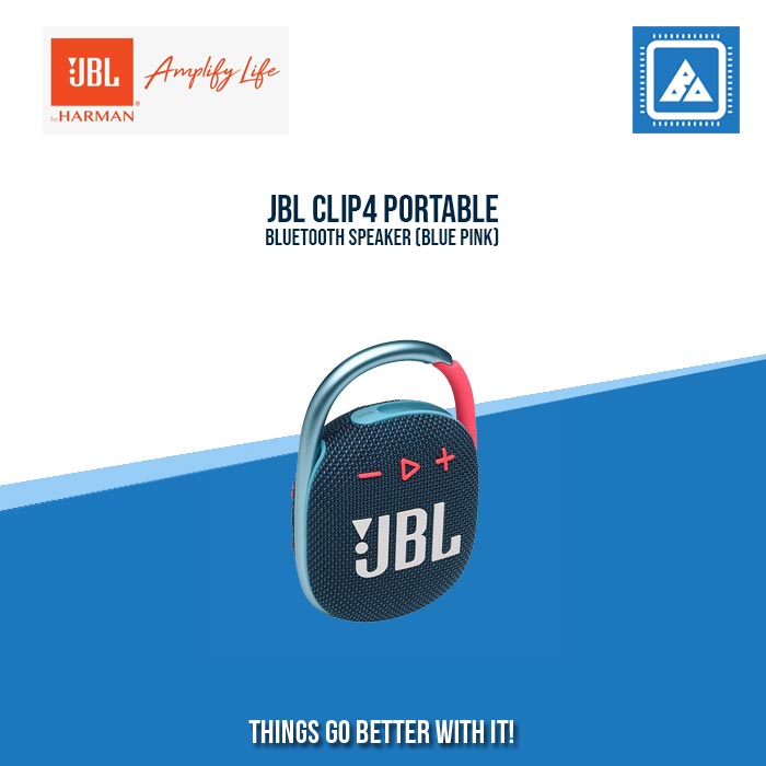JBL CLIP4 PORTABLE BLUETOOTH SPEAKER (BLUE PINK)