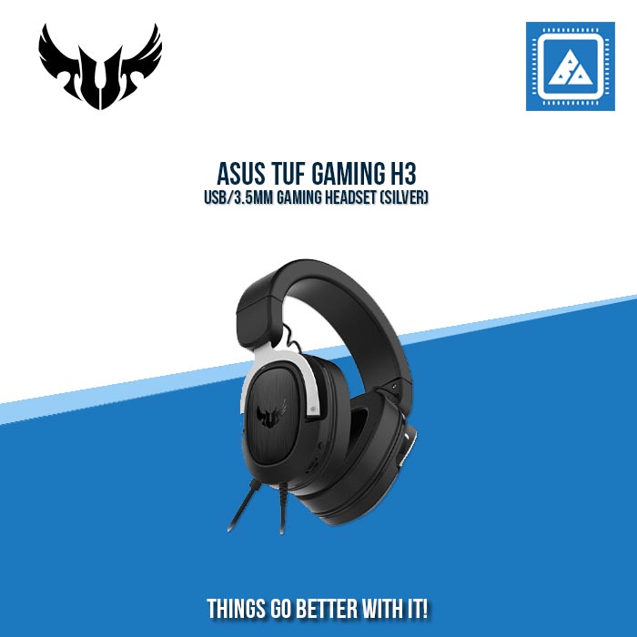 ASUS TUF GAMING H3 USB/3.5MM GAMING HEADSET (SILVER)