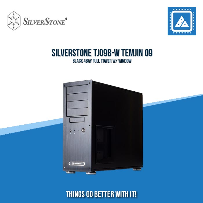 SILVERSTONE TJ09B-W TEMJIN 09 BLACK 4BAY FULL TOWER W/ WINDOW