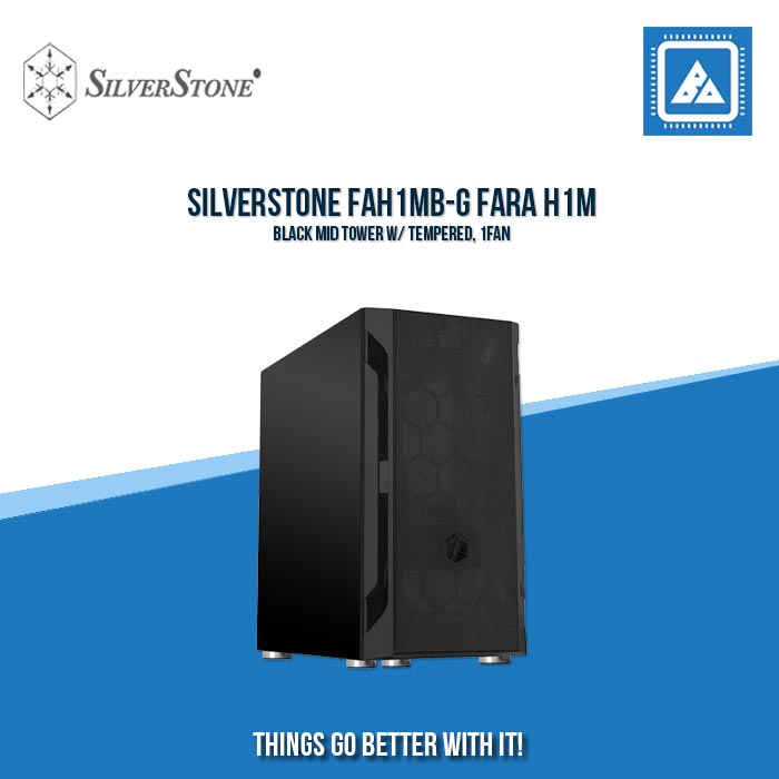 SILVERSTONE FAH1MB-G FARA H1M BLACK MID TOWER W/ TEMPERED, 1FAN