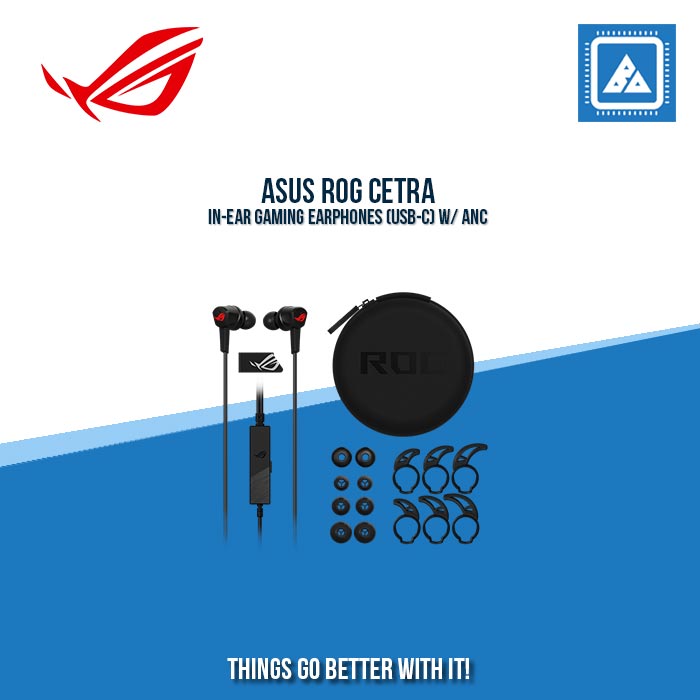 ASUS ROG CETRA IN-EAR GAMING EARPHONES (USB-C) W/ ANC – BlueArm