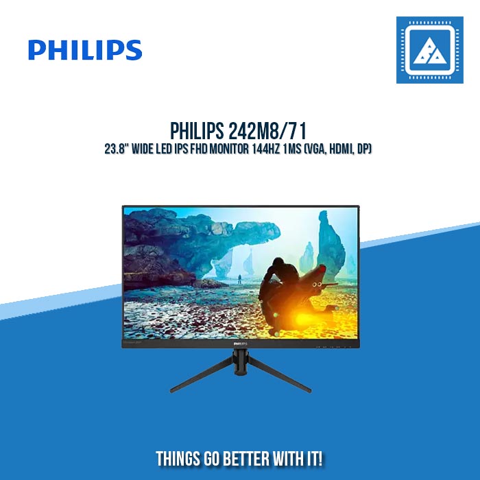 PHILIPS 242M8/71 23.8" WIDE LED IPS FHD MONITOR 144HZ 1MS (VGA, HDMI, DP)
