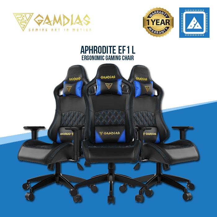 GAMDIAS Aphrodite EF1 L GAMING CHARI HIGH BACK HEADREST AND LUMBAR W ERGONOMIC RACING SEAT BLACK