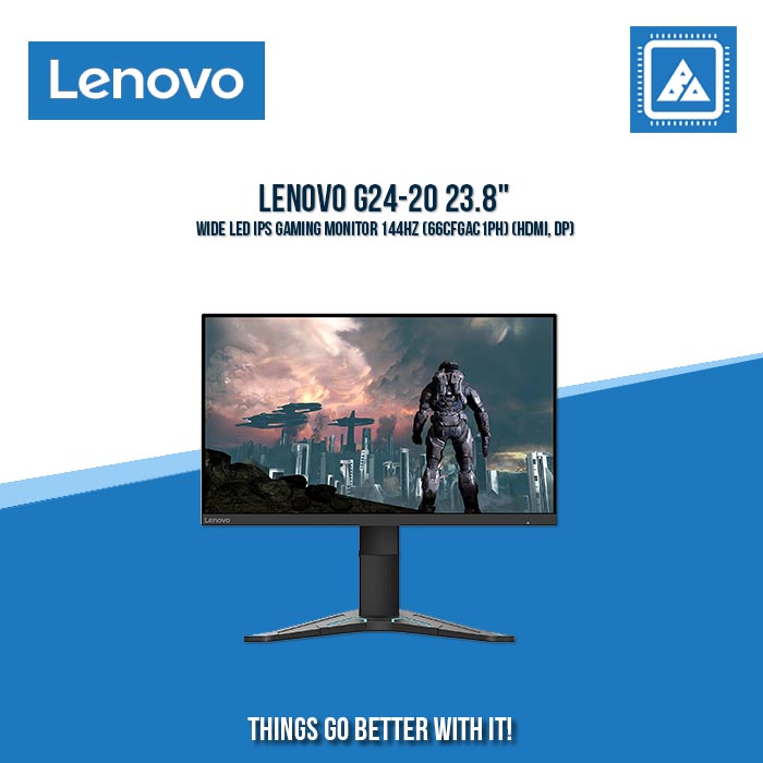 LENOVO G24-20 23.8" WIDE LED IPS GAMING MONITOR 144HZ (66CFGAC1PH) (HDMI, DP)